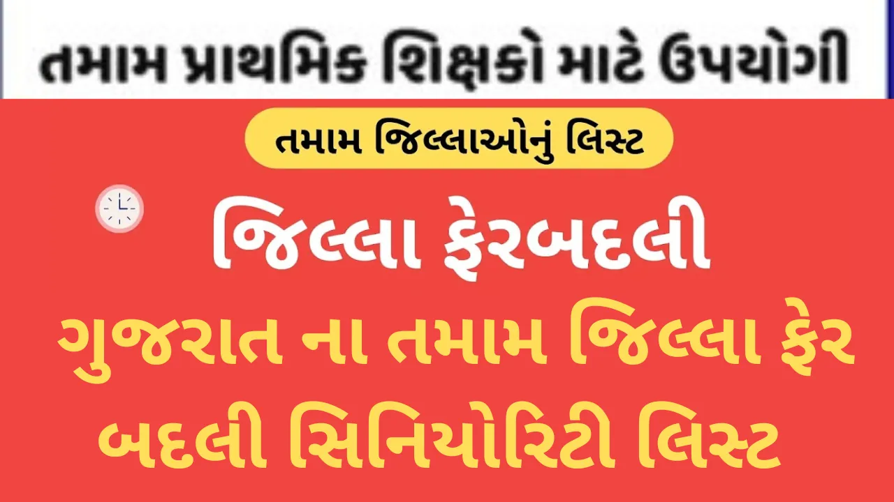 Gujarat Jillafer Badli Seniority list 2023